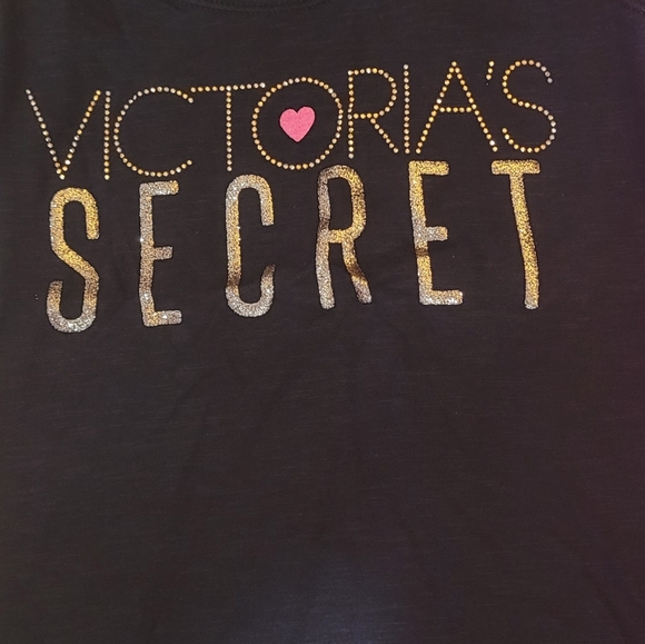 NWT Victoria's Secret Tank Pajama Set Pink Black White Gold Sparkle - Picture 5 of 11